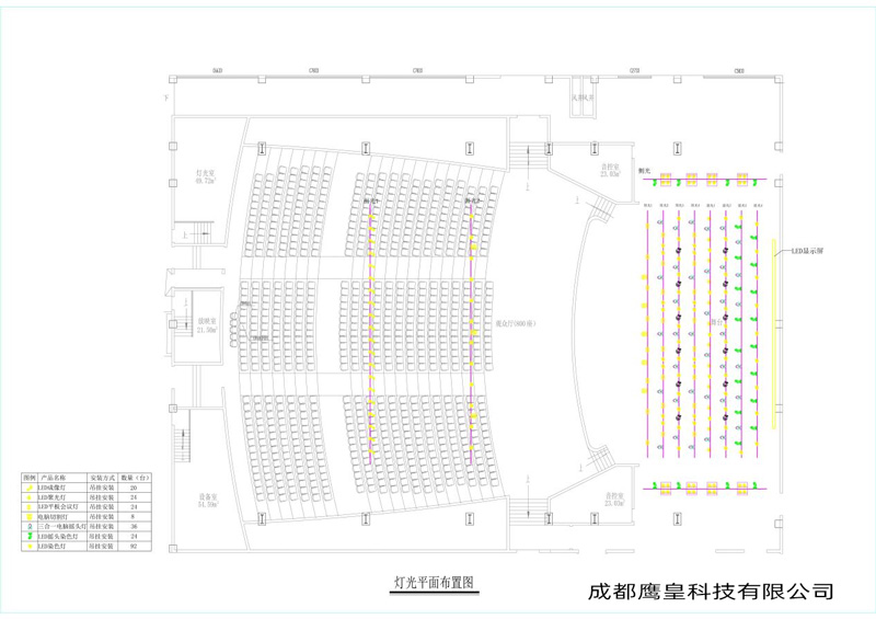 重慶某中學(xué)多功能劇場燈光音視頻舞臺機械設(shè)計方案 成都鷹皇燈光音響工程